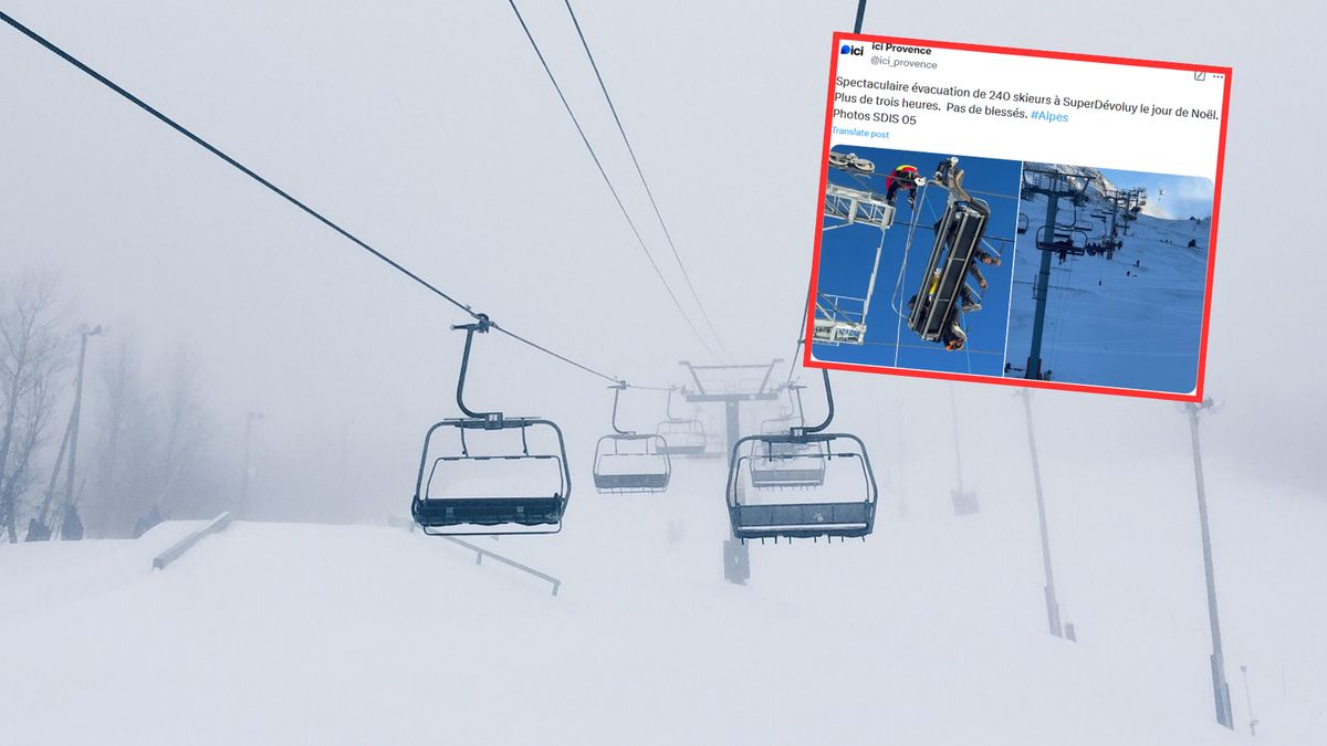 Narciarze utknęli na wyciągu  