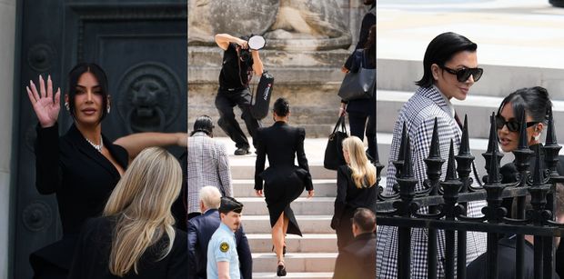 Kim Kardashian maszeruje w towarzystwie Kris Jenner do paryskiego sądu, by złożyć zeznania ws. napadu sprzed dziewięciu lat