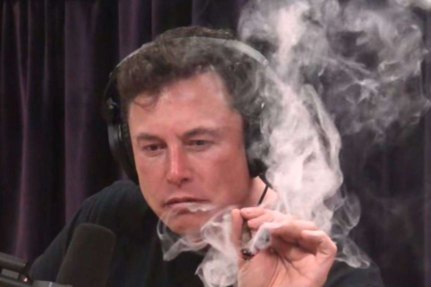 Elon Musk z jointem w programie Joe Rogana