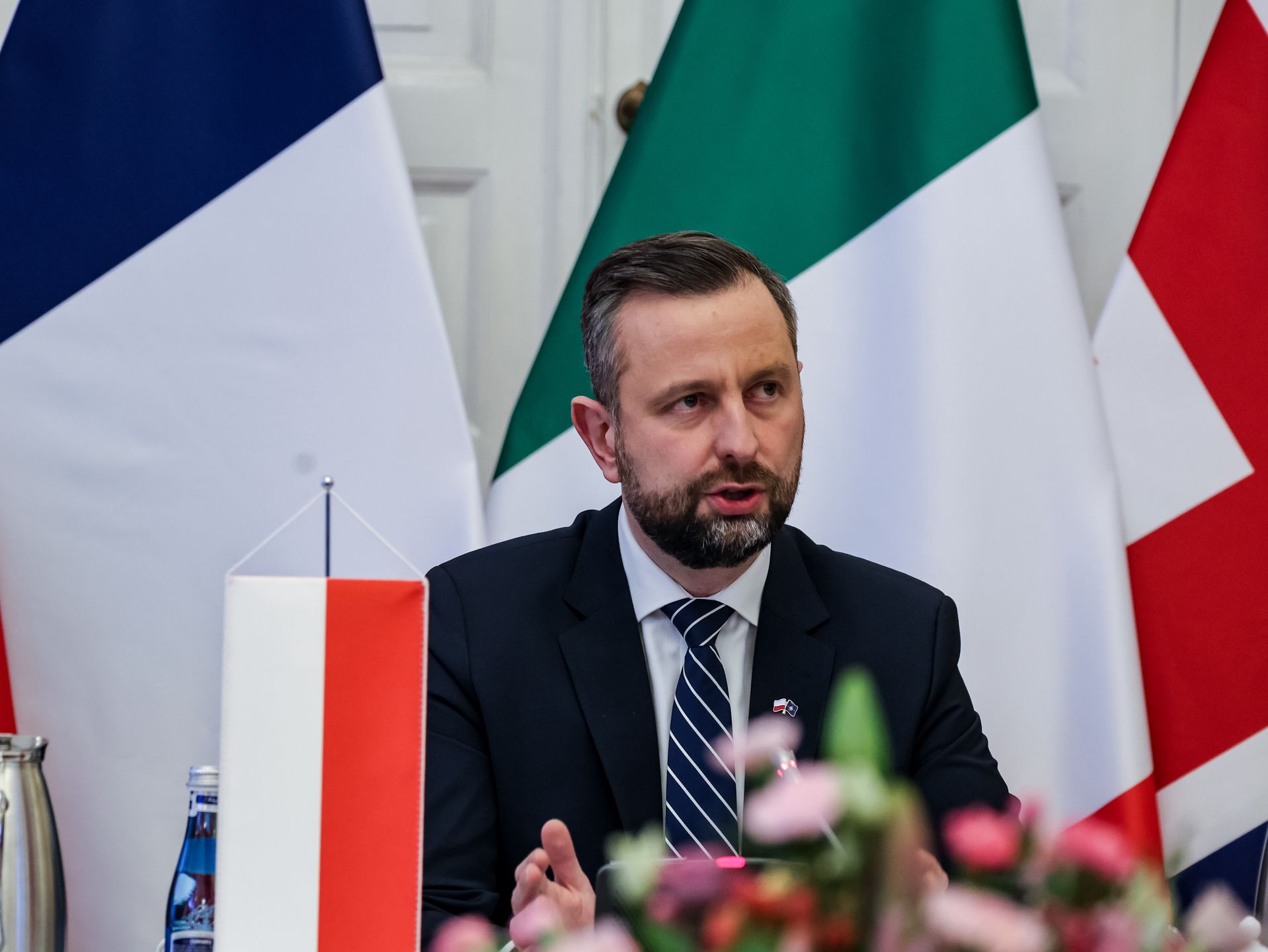 Polish Deputy Prime Minister and Minister of Defence Wladysaw Kosiniak-Kamysz attends the meeting of E5 - Defence Ministers of Poland, Germany, the UK, France and Italy at  Representative Centre of the Ministry of National Defence in Warsaw, Poland on January 13, 2025. Group of five Minister of Defence is a European security mechanism in the face of new global challenges after Russian invasion of Ukraine and changing of administration in the USA. (Photo by Dominika Zarzycka/NurPhoto via Getty Images)