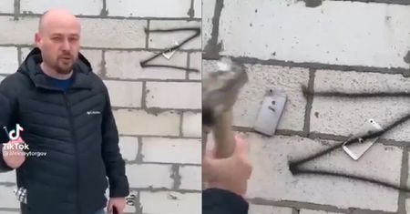 "Putin jest moim prezydentem". Potem rozbił telefon