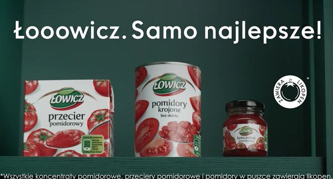 Produkty Łowicz reklamowane do zupy pomidorowej „tak dobrej, że Łoo!” (wideo)