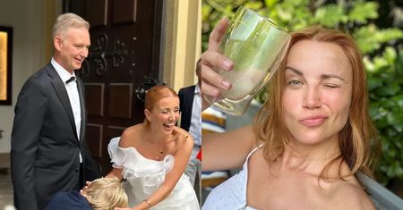 Katarzyna Zielińska pochwaliła się DRUGĄ KREACJĄ z "drugiego ślubu" z mężem. Postawiła na odważny krój (FOTO)