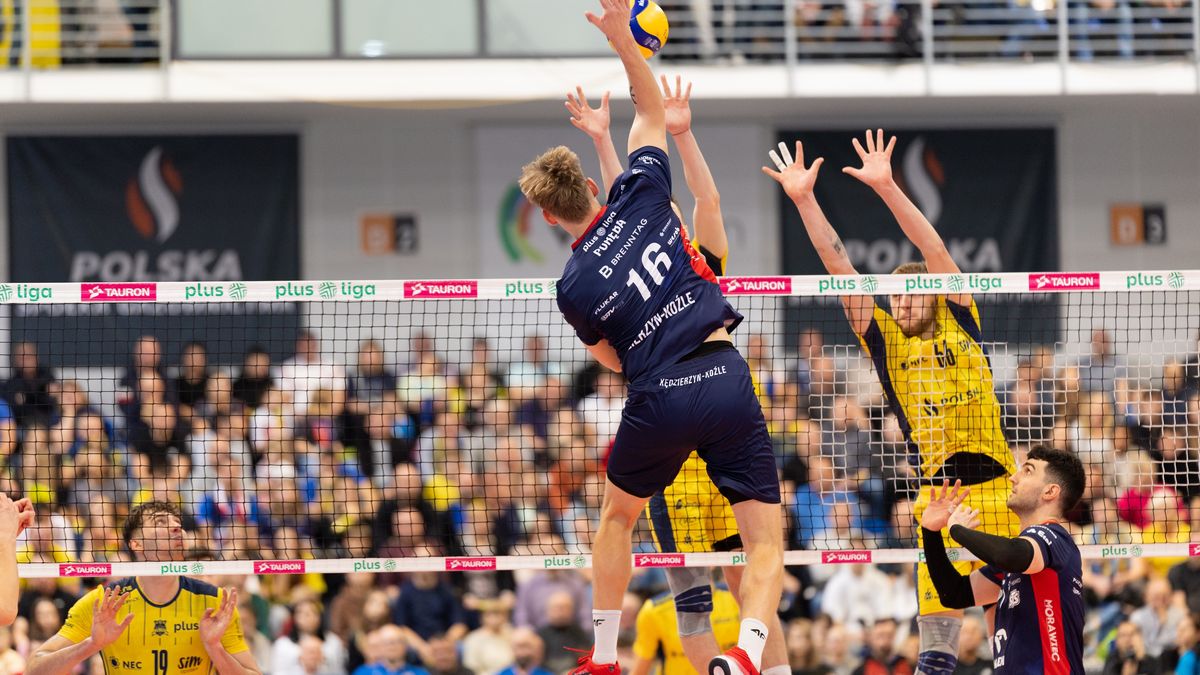 Mecz siatkówki rozgrywany w ramach PLUS Ligi.
