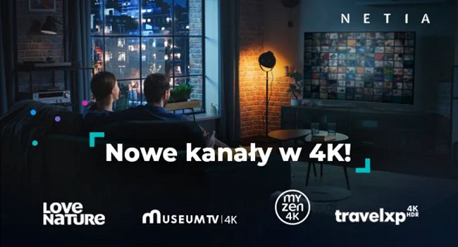 Cztery nowe kanały 4K w Netii