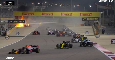 Wypadek na F1 ! Samochód zamienił się w kulę ognia