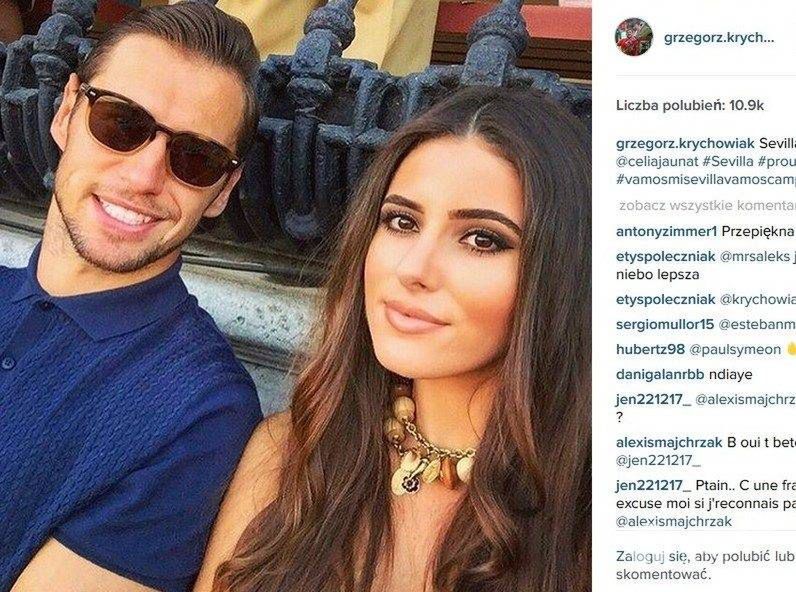 Celia Jaunat i Grzegorz Krychowiak (fot. Instagram)