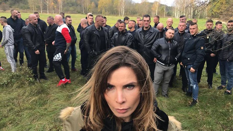 Agnieszka Dygant na planie filmu "Kobiety mafii"