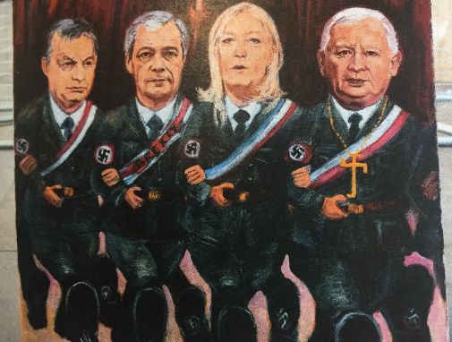 Kaczyński w nazistowskim mundurze. Niemcy ilustrują populizm