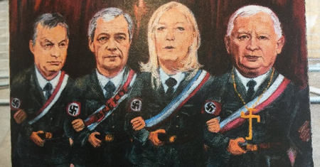 Kaczyński w nazistowskim mundurze. Niemcy ilustrują populizm