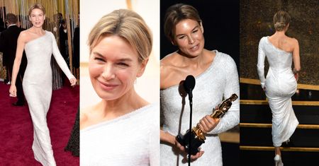 Oscary 2020: Renee Zellweger triumfuje w delikatnej kreacji od Armaniego (ZDJĘCIA)