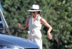 Księżna Meghan kibicuje mężowi na meczu polo. Uwagę od razu zwróciła jej stylizacja
