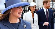 Oficjalne wyjście rodziny królewskiej. Meghan Markle pierwszy raz wyglądała lepiej od Kate, ale i tak wszyscy patrzyli na ogromny ciążowy brzuszek księżnej
