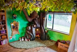 Baśniowy pokój dla dziewczynki. Tata zbudował dla córki magiczne drzewo