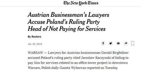 Reuters o taśmach Kaczyńskiego: Austriacki biznesmen oskarża prezesa partii rządzącej