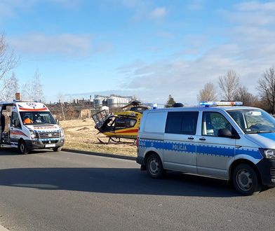Wypadek w Strzegomiu. 24-latka zabrał śmigłowiec LPR