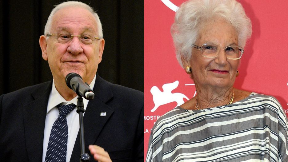 Prezydent Izraela Reuwen Riwlin i włoska senator Liliana Segre
