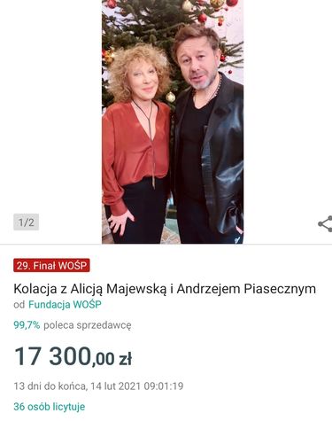Alicja Majewska i Andrzej Piaseczny - WOŚP 2021