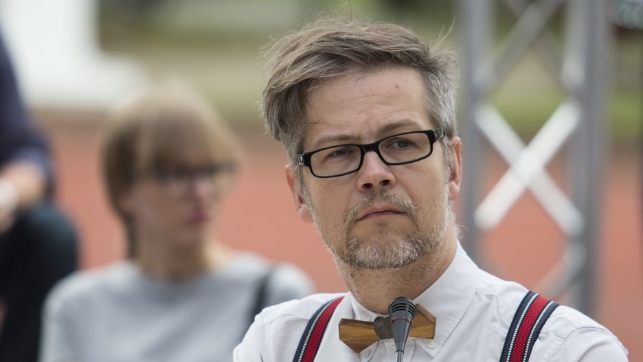 Pisarz Jacek Dehnel podczas Big Book Festival, czerwiec 2017 r. 
