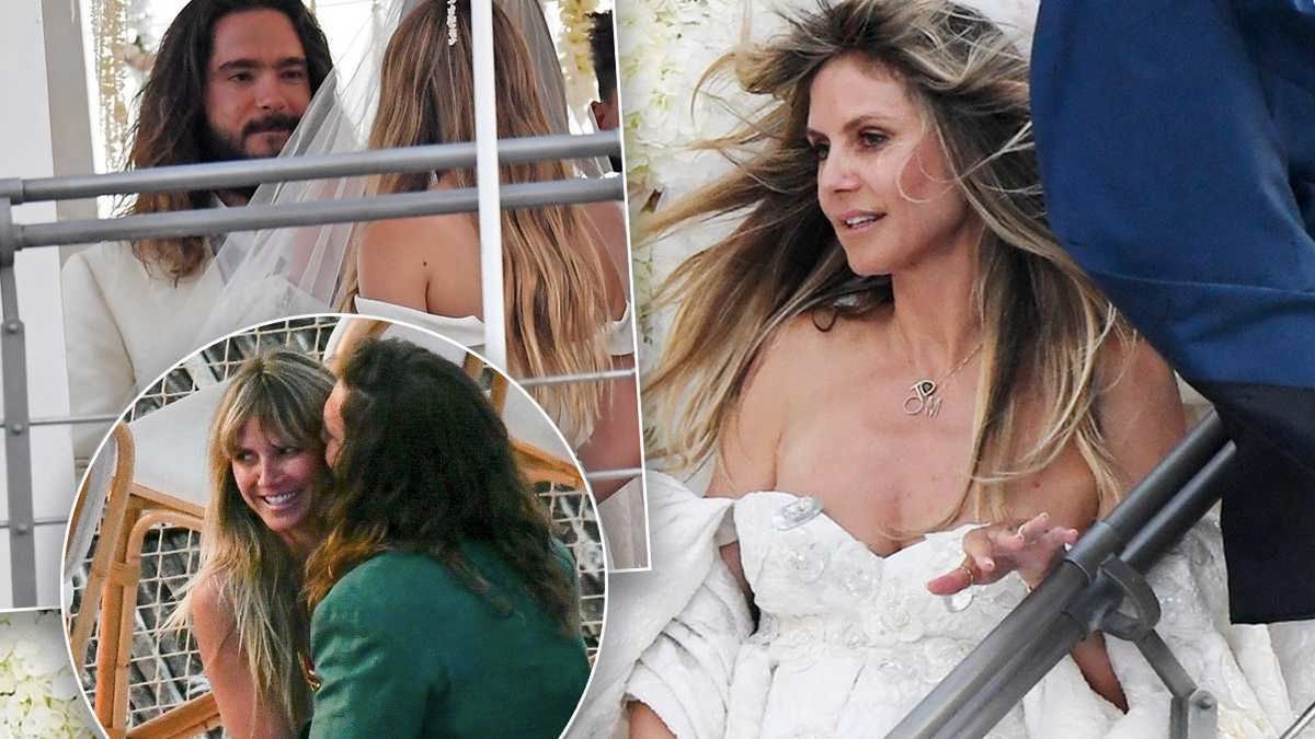 Heidi Klum i Tom Kaulitz wzięli ślub na jachcie! Suknię ślubną modelki zapamiętamy na lata! Wyglądała spektakularnie!