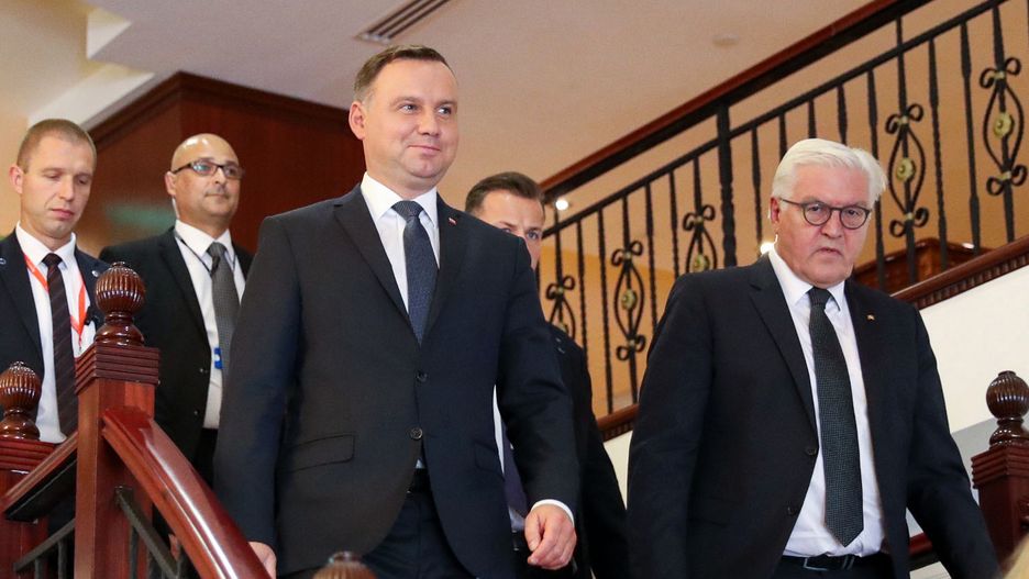 Prezydenci Polski i Niemiec, Andrzej Duda i Frank-Walter Steinmeier podczas Spotkania Prezydentów Państw Grupy Arraiolos na Malcie.