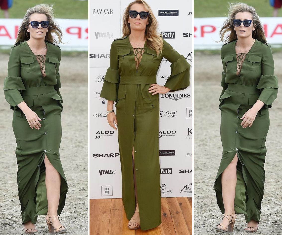 LOOK OF THE DAY: Karolina Ferenstein-Kraśko w sukience khaki