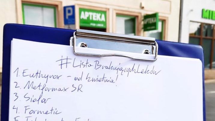 Brakujące leki - nie wszystkie - w jednej z aptek w miejscowości Świecie.