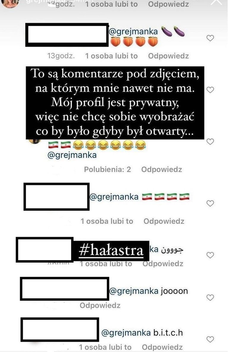 Żona Bartosza Kurka zaatakowana przez irańskich kibiców