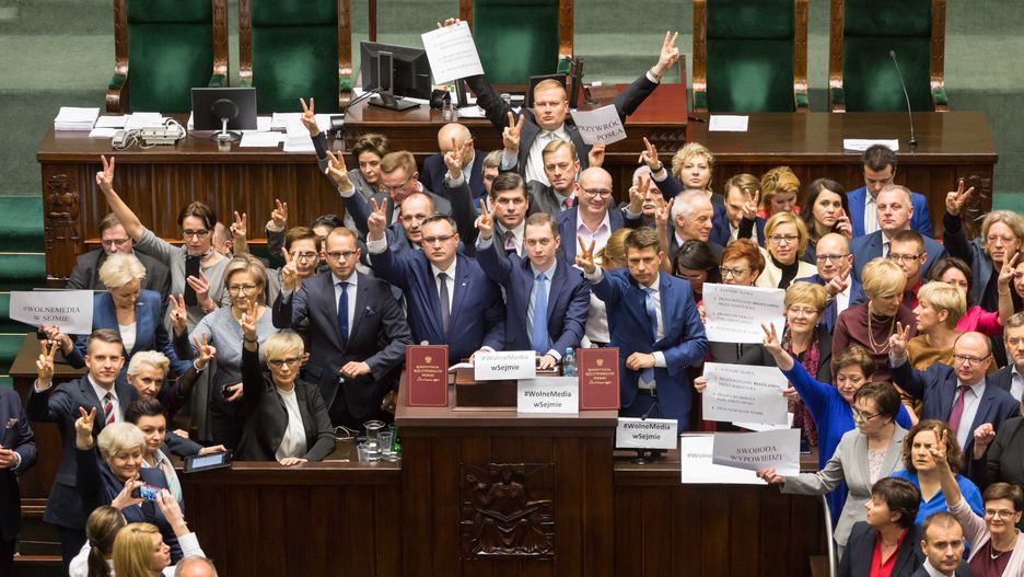 Protest w Sejmie 16 grudnia 2016 roku