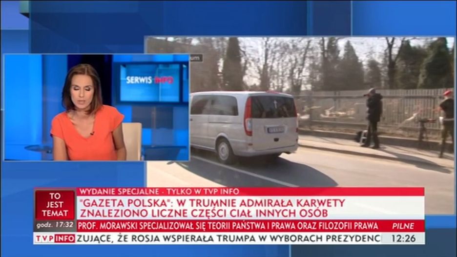 Antena TVP Info podczas debaty o dodatkowych opłatach za paliwa.