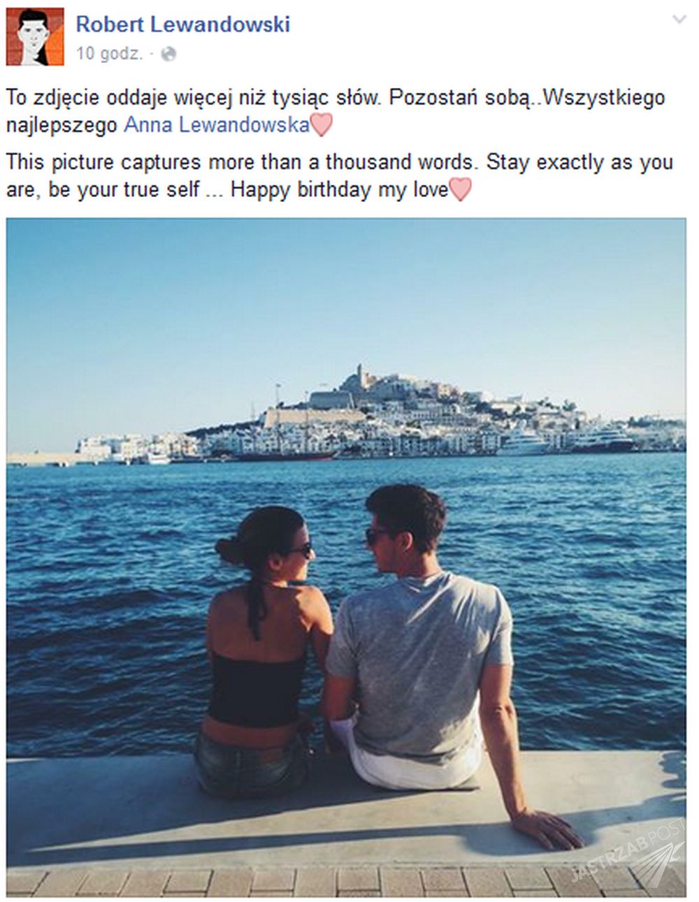 Robert Lewandowski złożył życzenia Annie Lewandowskiej