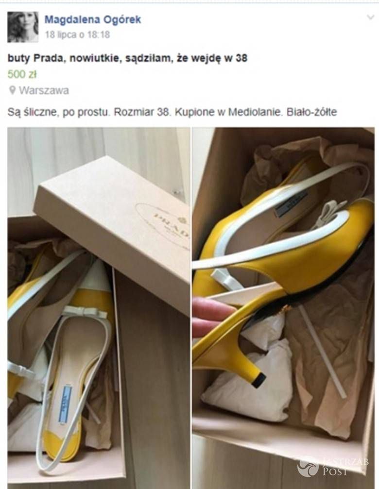 Magdalena Ogórek sprzedaje używane ubrania na Facebooku