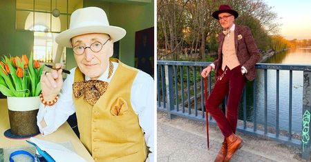 Modny dziadek udowadnia, że można żyć kolorowo i nie rozstaje się z kapeluszem. 19 stylizacji