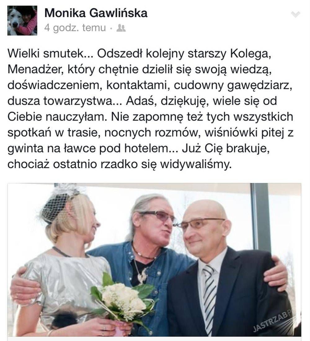 Gwiazdy żegnają Adama Galasa

Fot. screen z Facebook.pl