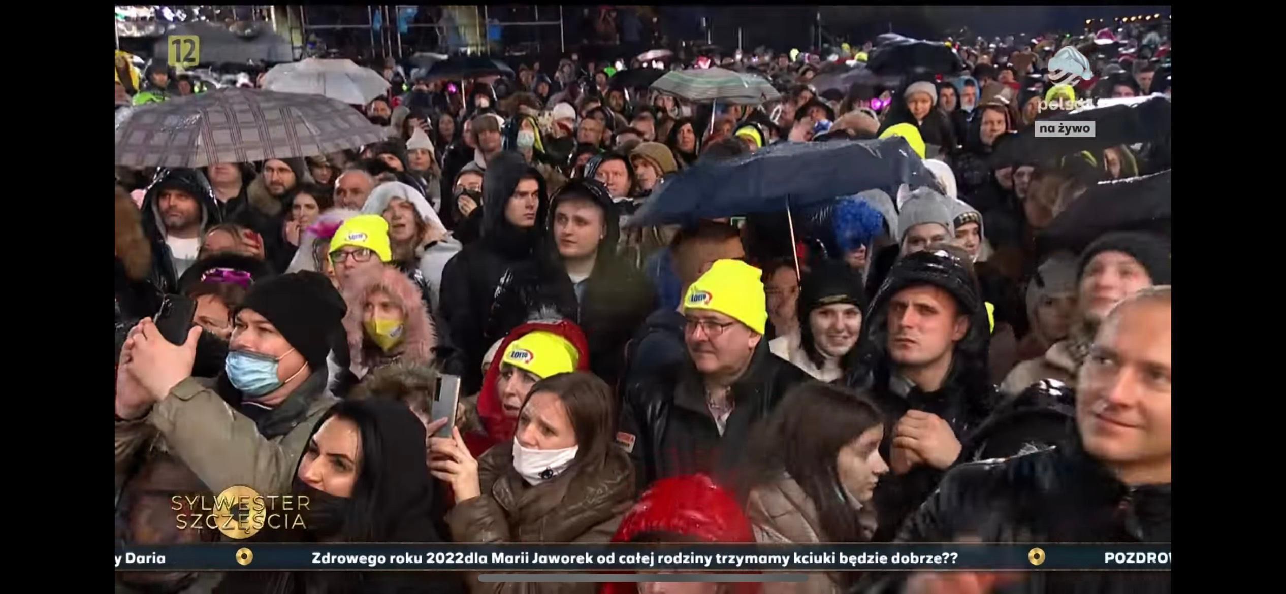 Sylwester Polsatu. Ujęcie z telewizji