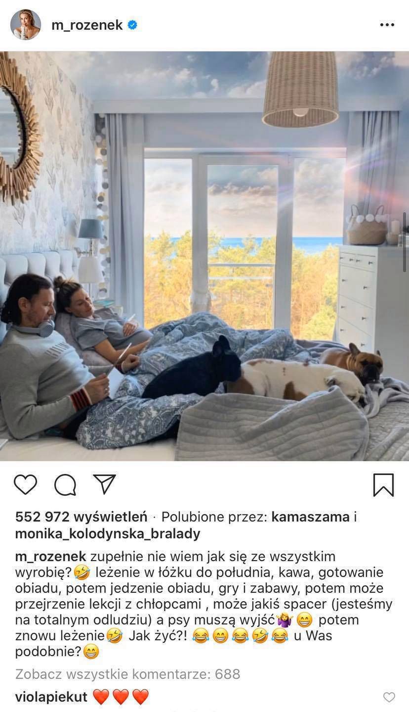 Małgorzata Rozenek w domu z rodziną