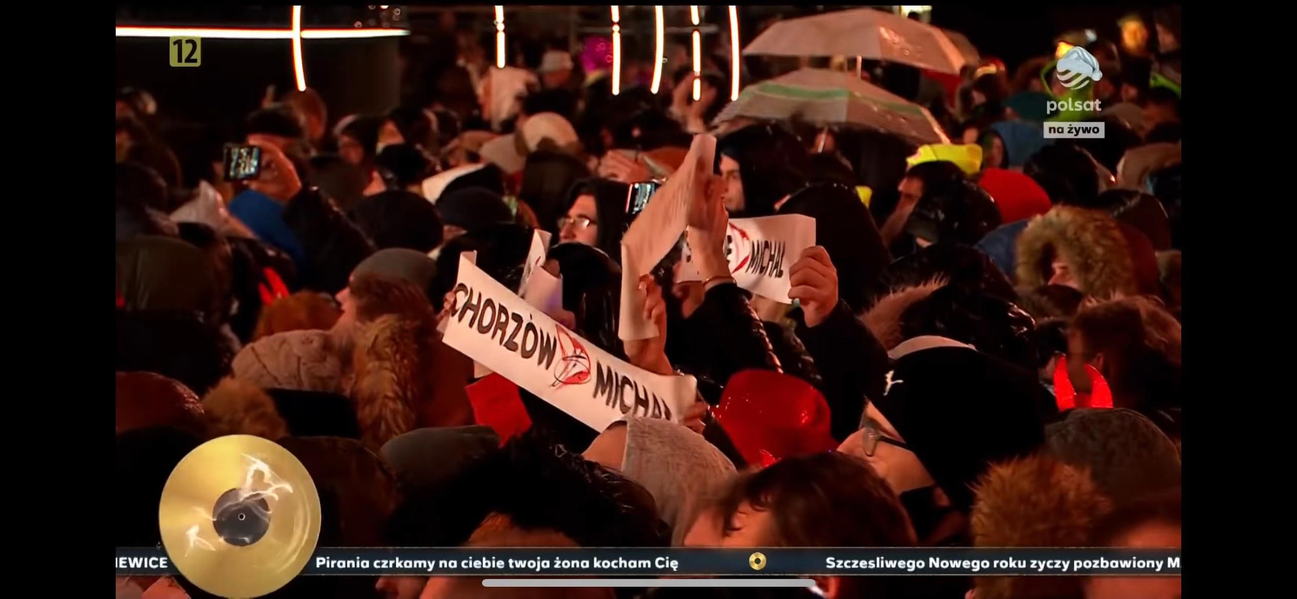 Sylwester Polsatu. Ujęcie z telewizji