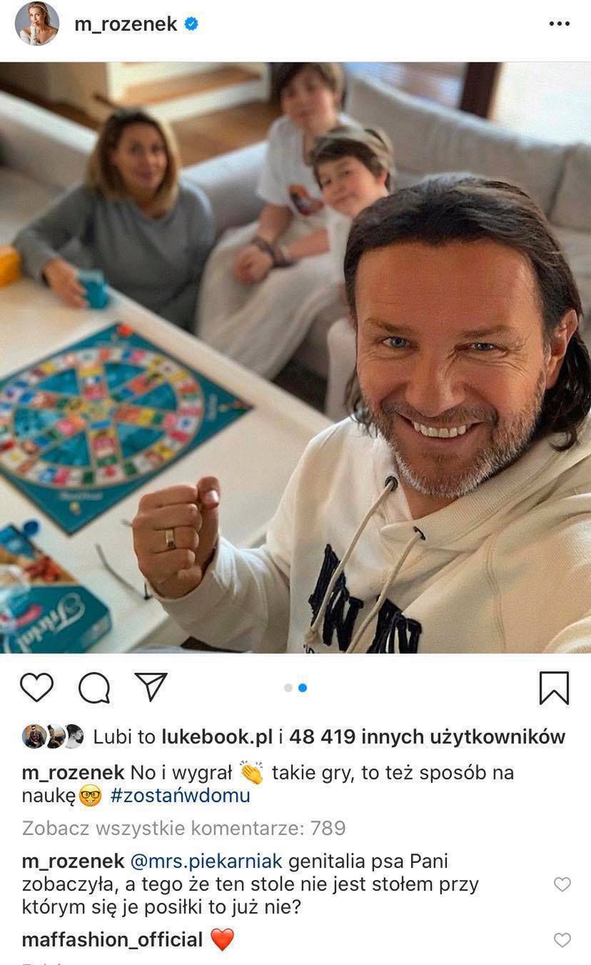 Małgorzata Rozenek w domu z rodziną