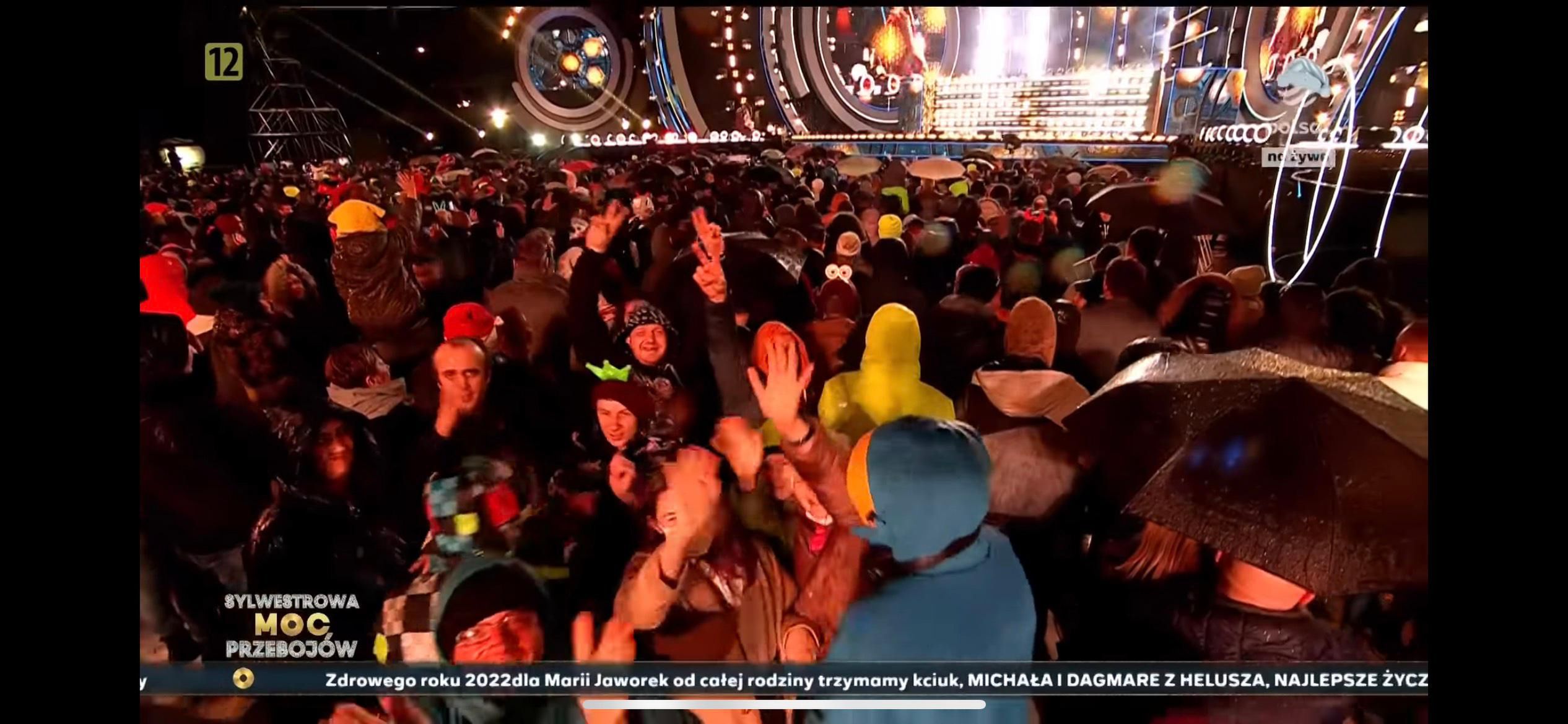 Sylwester Polsatu. Ujęcie z telewizji