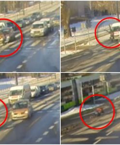 Biegła przez przejście dla pieszych, przeleciała przez maskę samochodu. Nagranie mrozi krew w żyłach