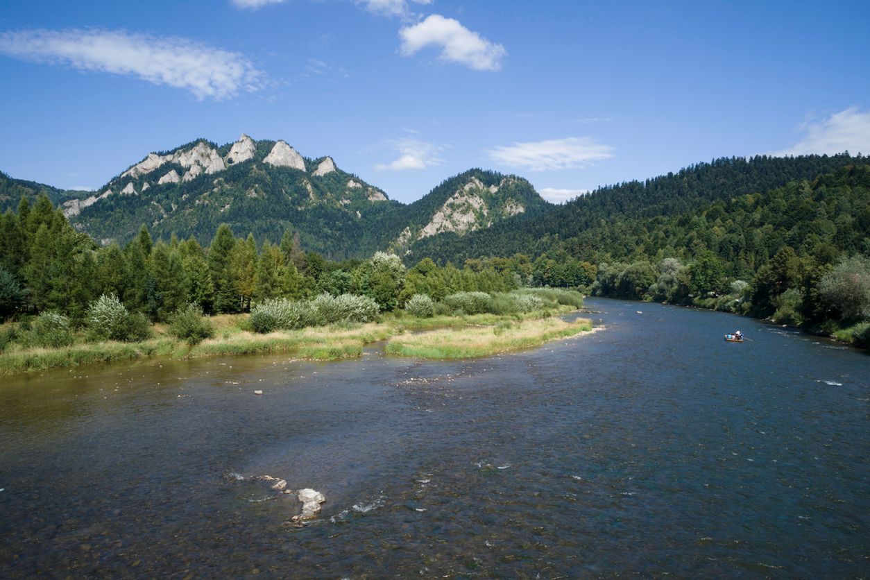 Three Crowns Peak in Pieniny Mountains and Dunajec River