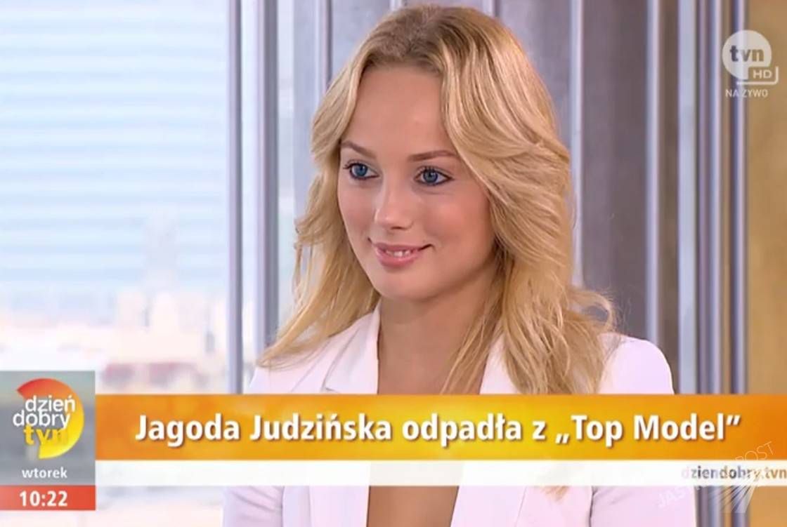Jagoda Judzińska w "Dzień dobry TVN". Uczestniczka "TOp Model 5" wróciła do blond włosów (fot. Dziendobry.tvn.pl)
