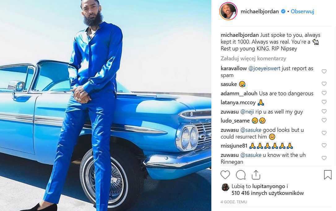 Michael B. Jordan żegna Nipseya Hussle