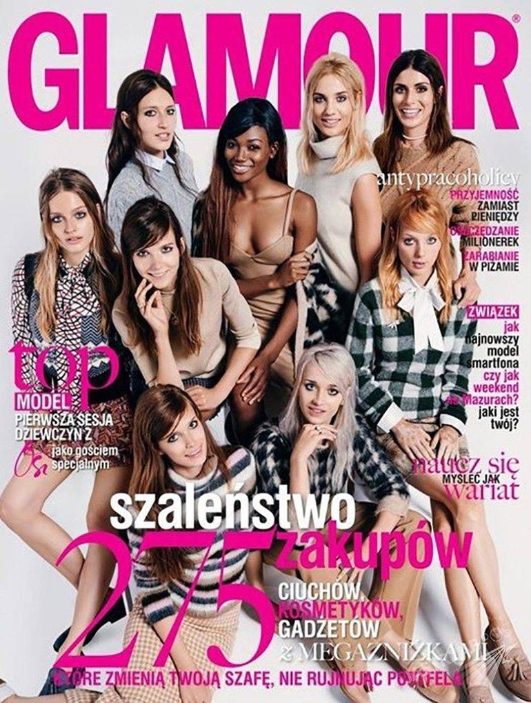 Glamour okładka z uczestniczkami Top Model