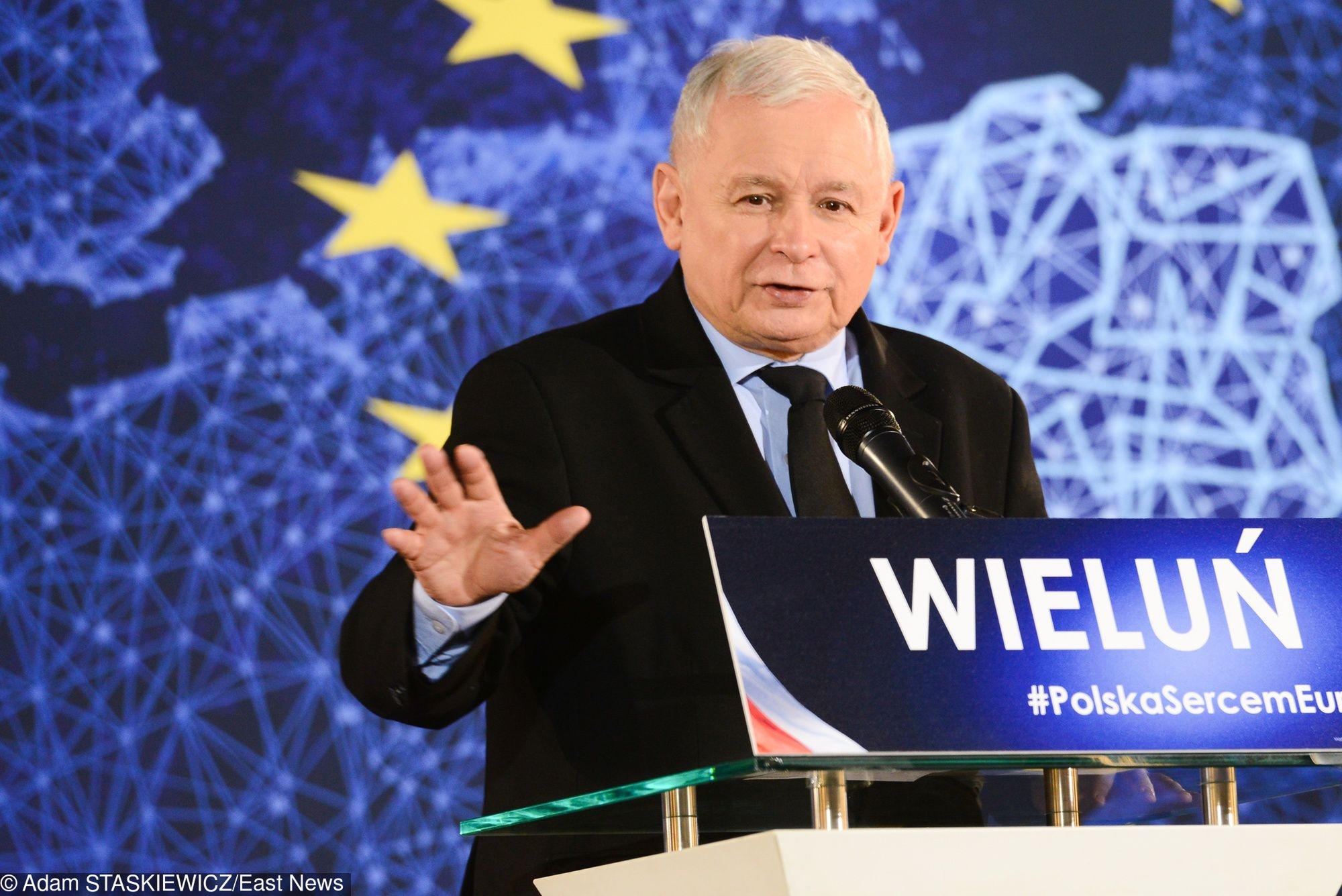Jarosław Kaczyński na konwencji PiS w Wieluniu