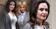 Piękna Angelina Jolie odwiedziła Brigitte Macron w pałacu prezydenckim! Ubrały się pod kolor!