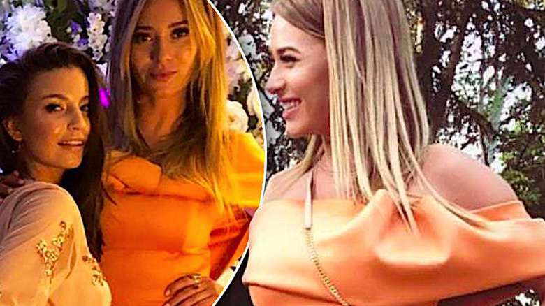 Marcelina Zawadzka na ślubie Rafała Maślaka w pomarańczowej sukience