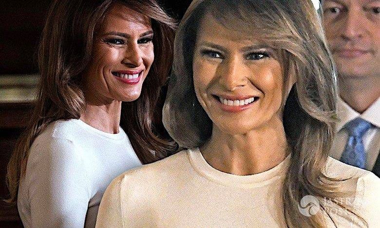 Melania Trump paraduje z wielkim biustem podczas oficjalnej wizyty! To jej pierwsza taka wpadka!