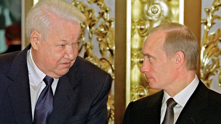 Borys Jelcyn i Władimir Putin