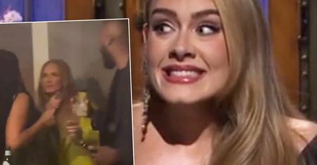 Adele bawiła się na przyjęciu po Oscarach. Limonkowa kreacja podkreśliła jej atuty. Czyżby jeszcze bardziej schudła? [WIDEO]